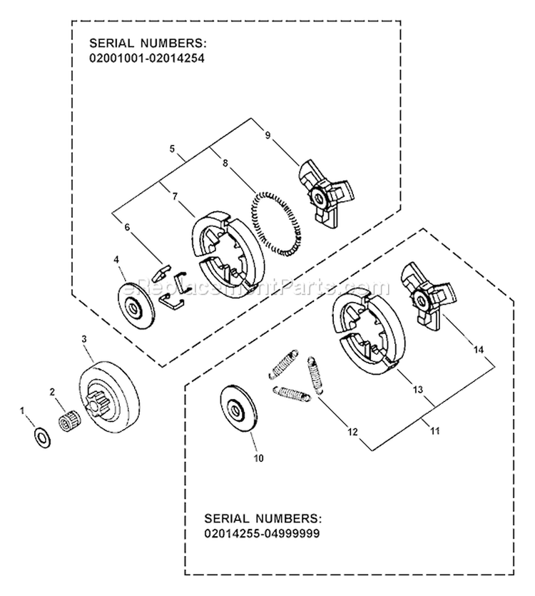 Page C Diagram and Parts List for CS-346 02006474 - 02999999 Echo Chainsaw