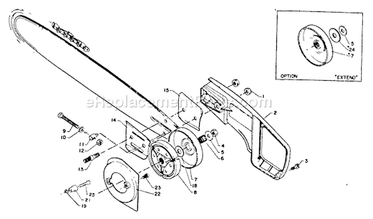Page B Diagram and Parts List for CS-351VL  Echo Chainsaw