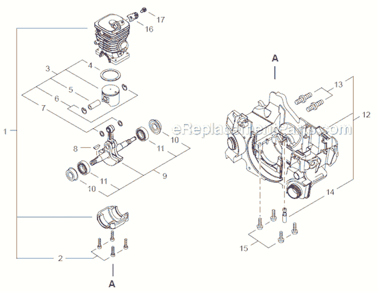 Page A Diagram and Parts List for CS-352  Echo Chainsaw