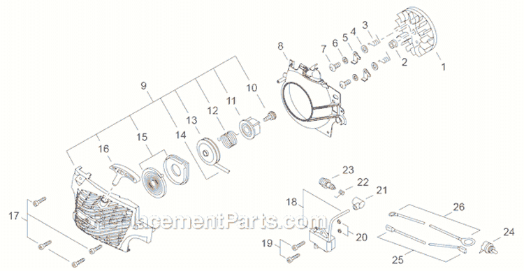 Page F Diagram and Parts List for CS-352  Echo Chainsaw