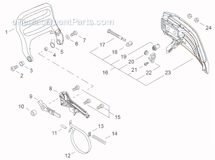 Page H Diagram and Parts List for CS-352  Echo Chainsaw