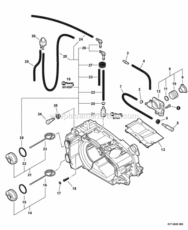 Auto-Oiler_Fuel_System Diagram and Parts List for CS-355T C23512001001 - C23512999999 Echo Chainsaw