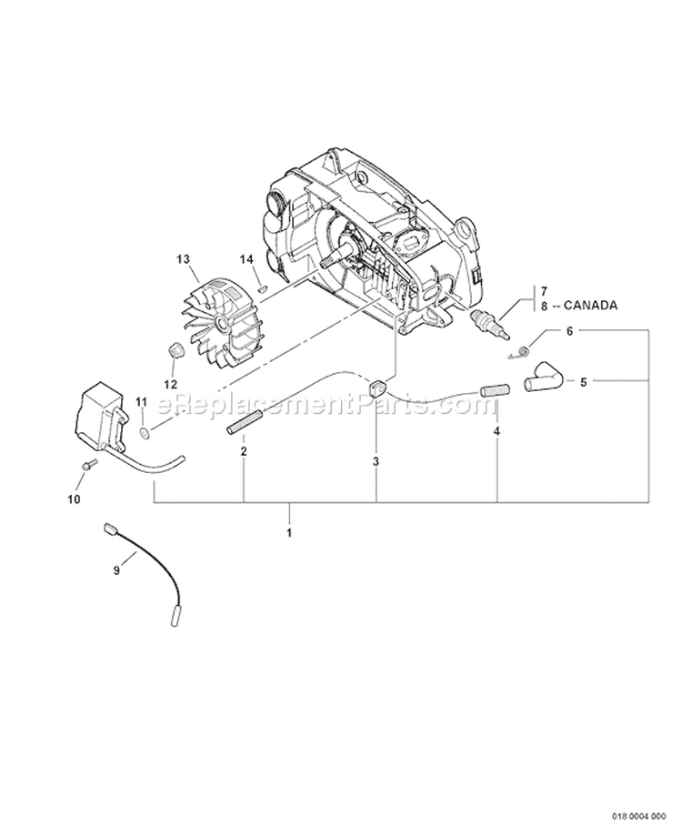 Page J Diagram and Parts List for CS-360T C09713001001 - C09713999999 Echo Chainsaw