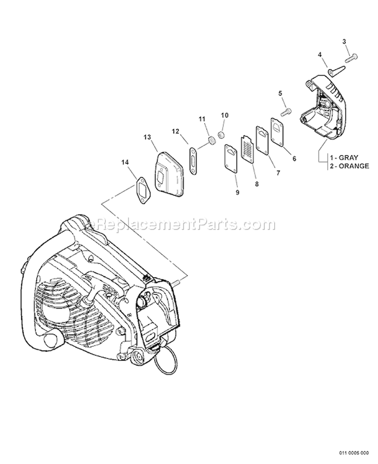 Page E Diagram and Parts List for CS-360T 10002727 - 10999999 Echo Chainsaw