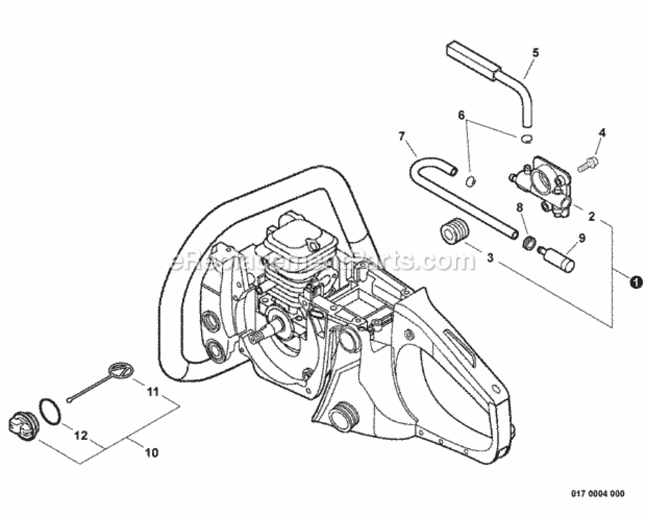 Auto-Oiler Diagram and Parts List for CS-370F C27512001001 - C27512999999 Echo Chainsaw