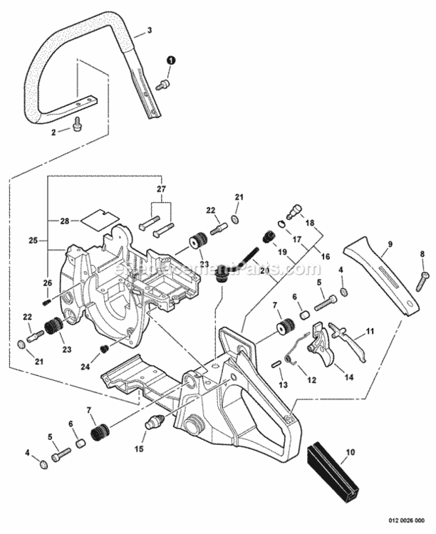 Handles_Throttle_Control_Engine_Cover Diagram and Parts List for CS-370F C27512001001 - C27512999999 Echo Chainsaw