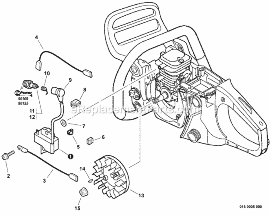 Ignition_Flywheel Diagram and Parts List for CS-370F C27512001001 - C27512999999 Echo Chainsaw