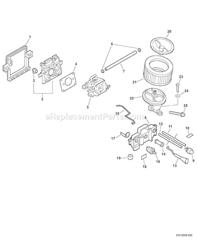 Page J Diagram and Parts List for CS-370 10002001 - 10999999 Echo Chainsaw
