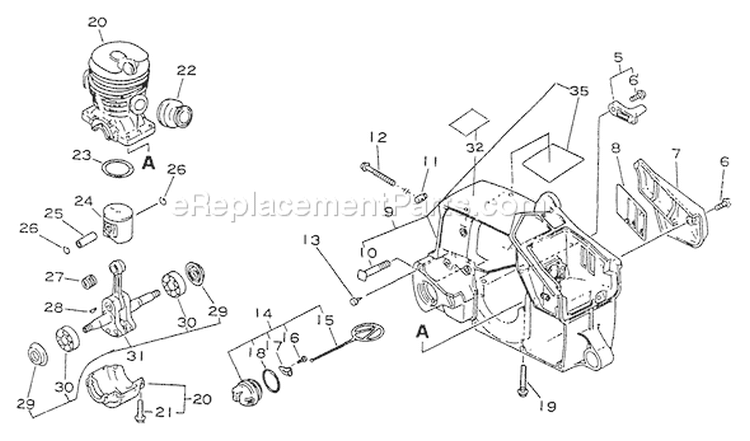 Page C Diagram and Parts List for CS-3900  Echo Chainsaw