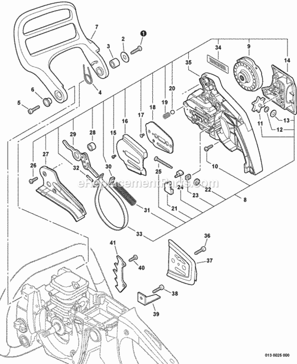 Chain_Brake Diagram and Parts List for CS-400F C28013001001 - C28013999999 Echo Chainsaw