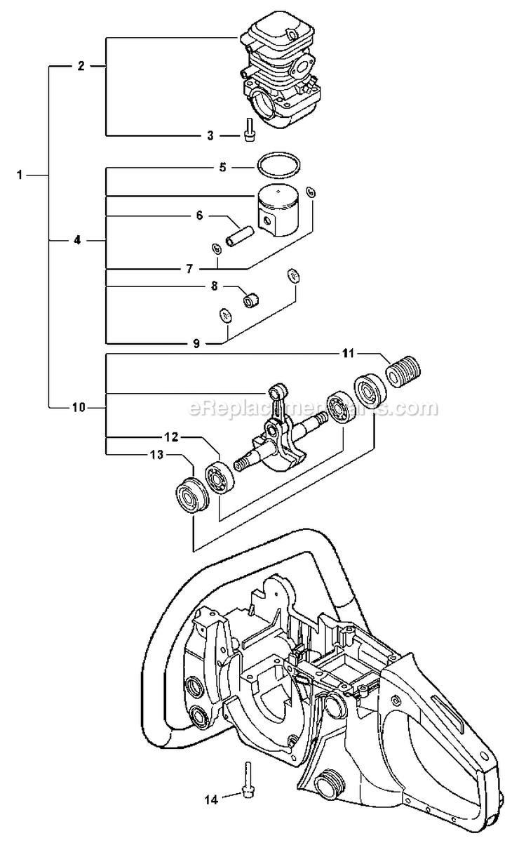 Engine, Short Block - Sb1089 Diagram and Parts List for CS-400 C09212001001 - C09212999999 Echo Chainsaw
