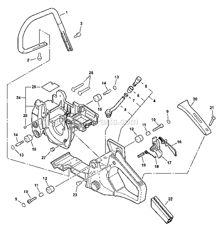 Handles, Throttle Control, Engine Cover Diagram and Parts List for CS-400 C09212001001 - C09212999999 Echo Chainsaw