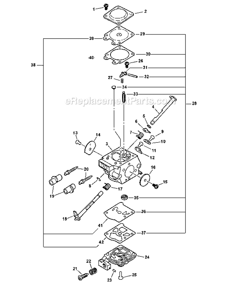 Carburetor Wt-820 Diagram and Parts List for CS-400 C09212001001 - C09212999999 Echo Chainsaw