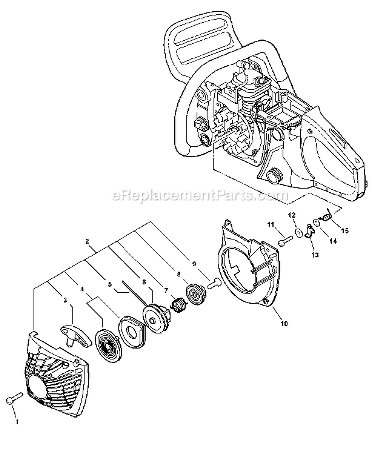 Starter Diagram and Parts List for CS-400 C09212001001 - C09212999999 Echo Chainsaw