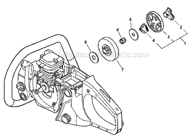 Clutch Diagram and Parts List for CS-400 C09212001001 - C09212999999 Echo Chainsaw