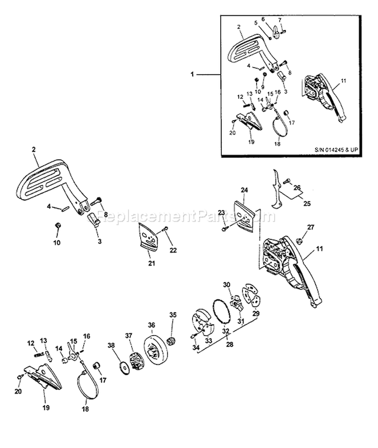 Part Location Diagram of 43320138930 Echo Lever Kit- Brake