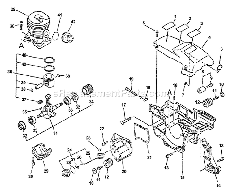 Page C Diagram and Parts List for CS-4400 Type 1 -After S/N 001001 Echo Chainsaw