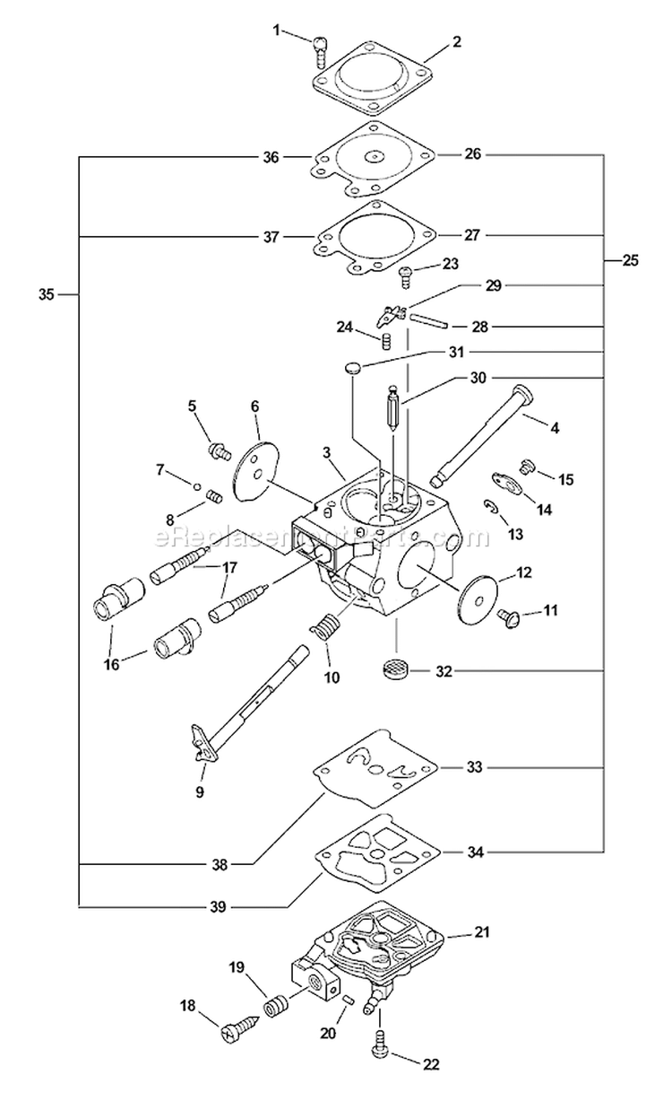 Page A Diagram and Parts List for CS-4400 Type 1E -After S/N 101001 Echo Chainsaw