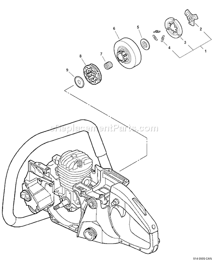 Page D Diagram and Parts List for CS-440 10001001 - 10999999 Echo Chainsaw