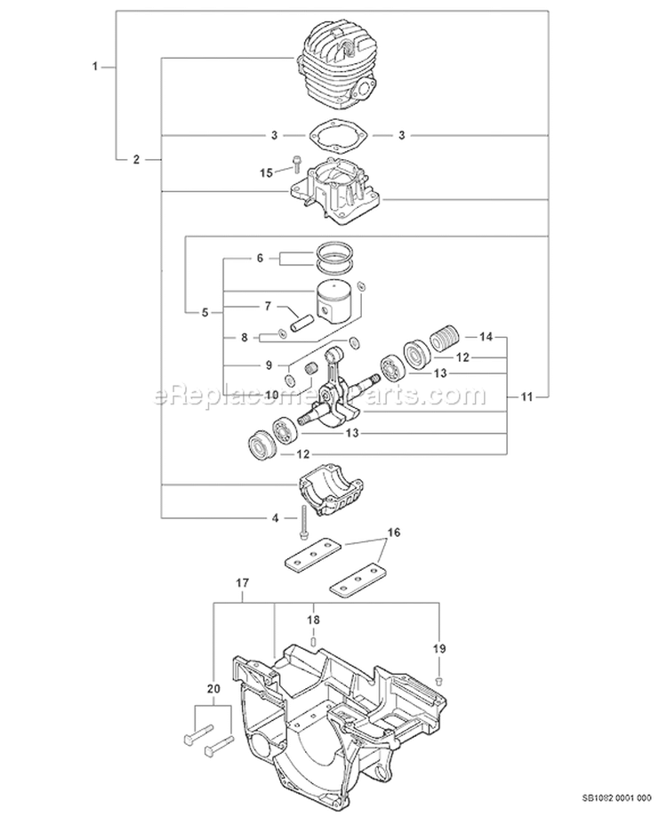 Page F Diagram and Parts List for CS-440 10001001 - 10999999 Echo Chainsaw
