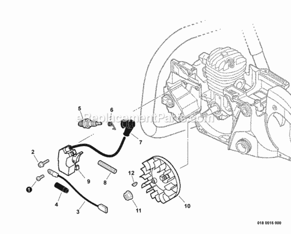 Ignition Diagram and Parts List for CS-450P C06413001001 - C06413999999 Echo Chainsaw