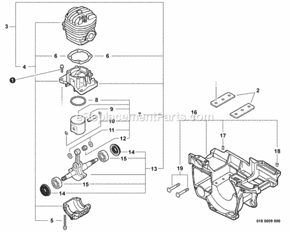 Engine_Short_Block_--_Sb1094_Engine_Cover Diagram and Parts List for CS-450P C06413001001 - C06413999999 Echo Chainsaw