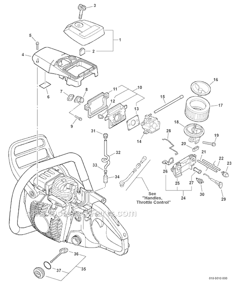 Page I Diagram and Parts List for CS-450 C05713001001-C05713999999 Echo Chainsaw