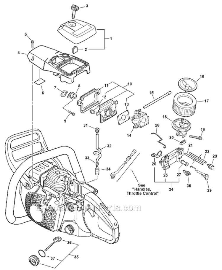 Page A Diagram and Parts List for CS-450 C05713001001-C05713999999 Echo Chainsaw
