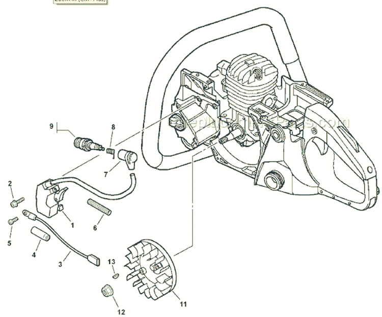 Page H Diagram and Parts List for CS-450 C05713001001-C05713999999 Echo Chainsaw