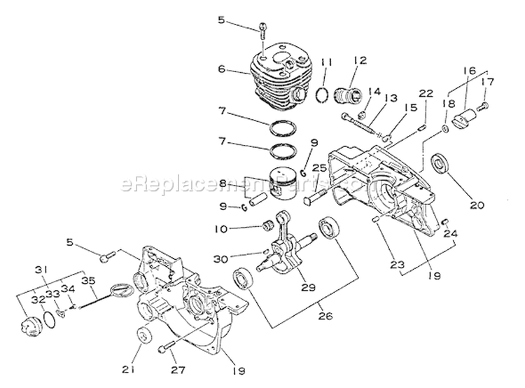 Page D Diagram and Parts List for CS-4600 001001 - 027191 Echo Chainsaw