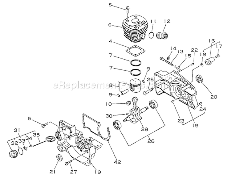 Page C Diagram and Parts List for CS-4600 0027192 - 0033240 Echo Chainsaw