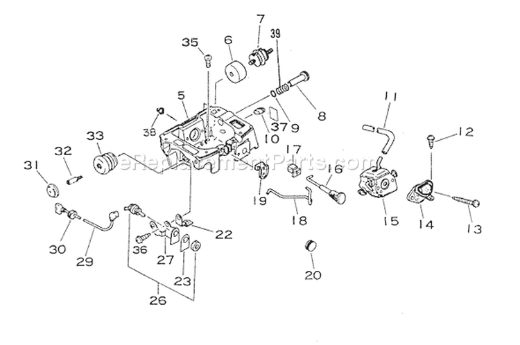 Page G Diagram and Parts List for CS-4600 0027192 - 0033240 Echo Chainsaw