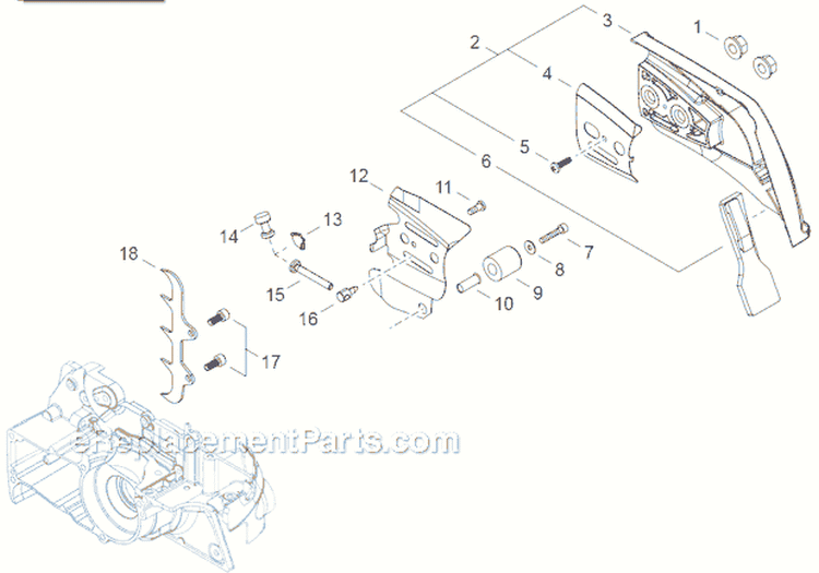 Page L Diagram and Parts List for CS-500P  Echo Chainsaw