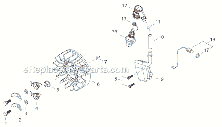 Page E Diagram and Parts List for CS-500P  Echo Chainsaw