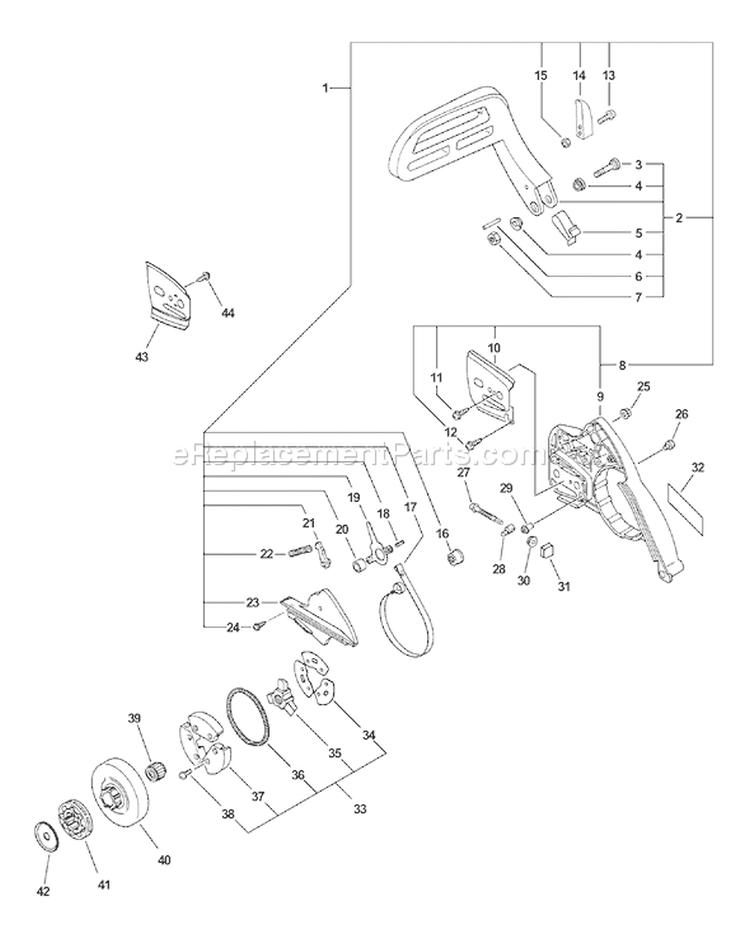 Page C Diagram and Parts List for CS-510 03001001 - 03999999 Echo Chainsaw
