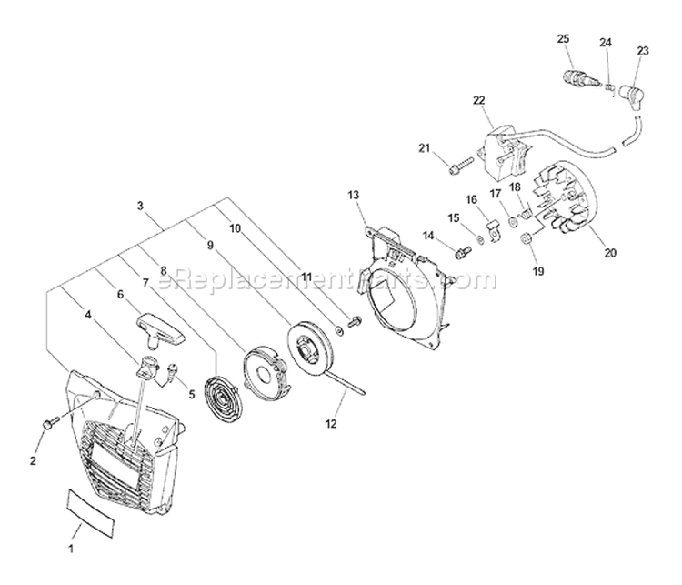 Page F Diagram and Parts List for CS-510 03001001 - 03999999 Echo Chainsaw