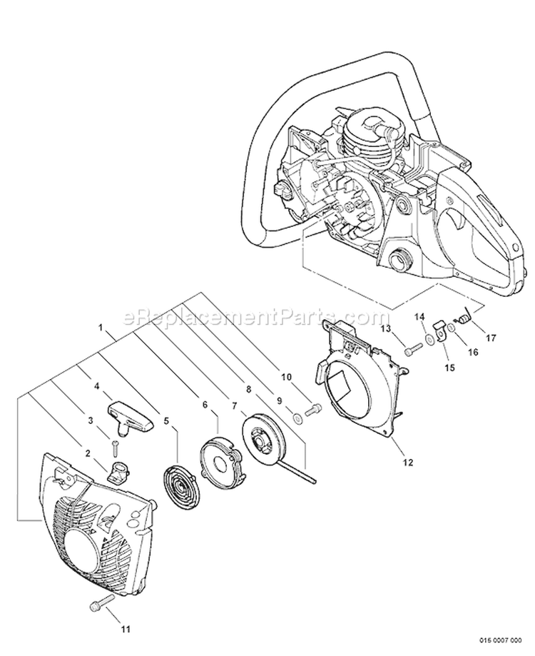 Page L Diagram and Parts List for CS-530 C02803001301 - C02803999999 Echo Chainsaw