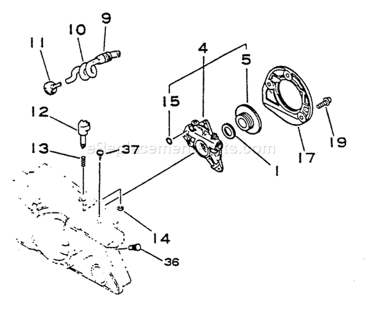 Page F Diagram and Parts List for CS-5500 001001 - 020976 Echo Chainsaw
