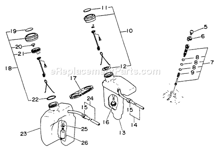 Page F Diagram and Parts List for CS-550EVL  Echo Chainsaw