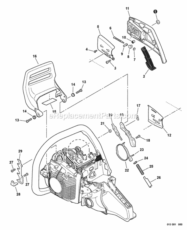 Chain_Brake Diagram and Parts List for CS-550P C14113001001 - C14113999999 Echo Chainsaw