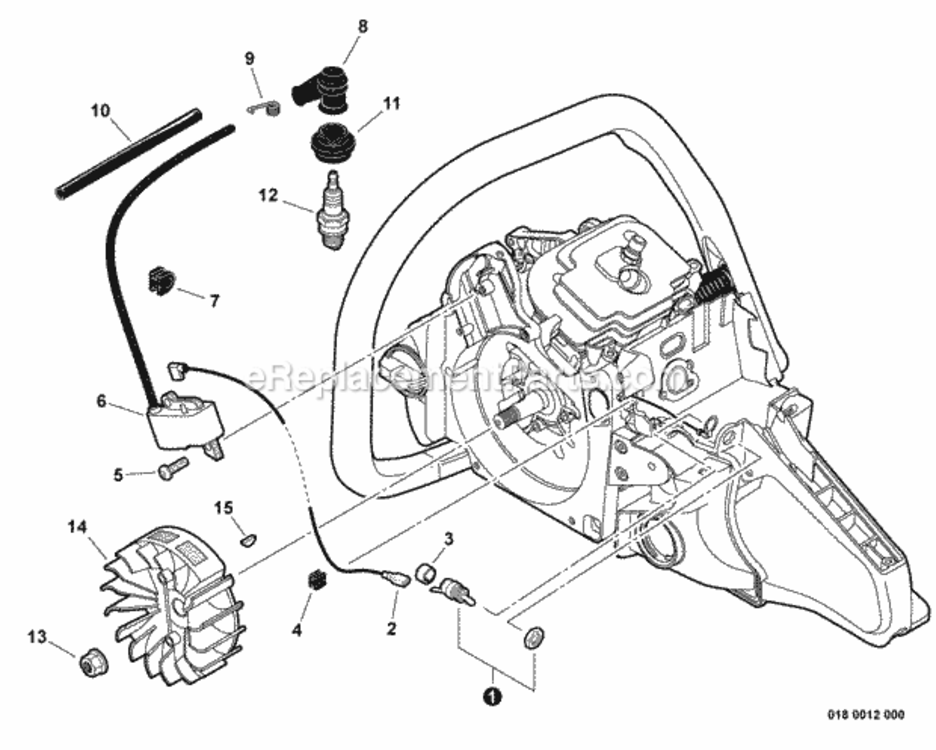 Ignition Diagram and Parts List for CS-550P C14113001001 - C14113999999 Echo Chainsaw