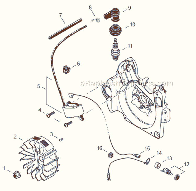 Page G Diagram and Parts List for CS-550P  Echo Chainsaw