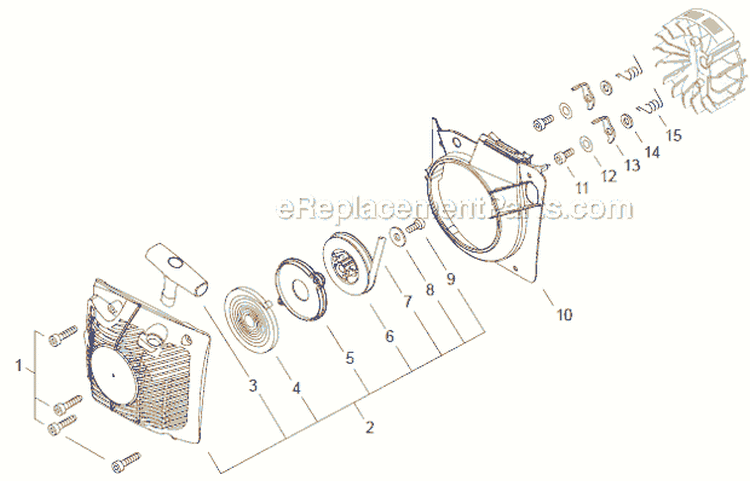 Page H Diagram and Parts List for CS-550P  Echo Chainsaw