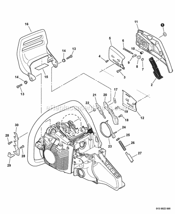 Chain_Brake Diagram and Parts List for CS-590 C25913001001 - C25913999999 Echo Chainsaw