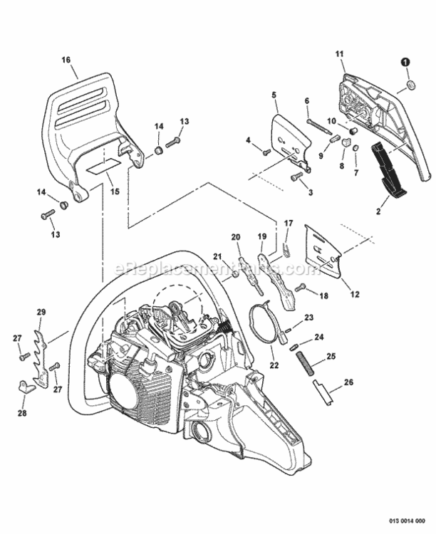 Chain_Brake Diagram and Parts List for CS-600P C03603001001 - C03603999999 Echo Chainsaw