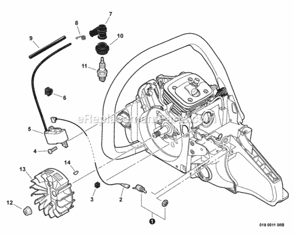 Ignition Diagram and Parts List for CS-600P C03603001001 - C03603999999 Echo Chainsaw