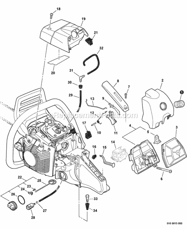 Intake_Throttle_Control_Fuel_System Diagram and Parts List for CS-600P C03603001001 - C03603999999 Echo Chainsaw