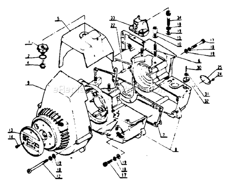 Page D Diagram and Parts List for CS-60S 001001 - 0059500 Echo Chainsaw