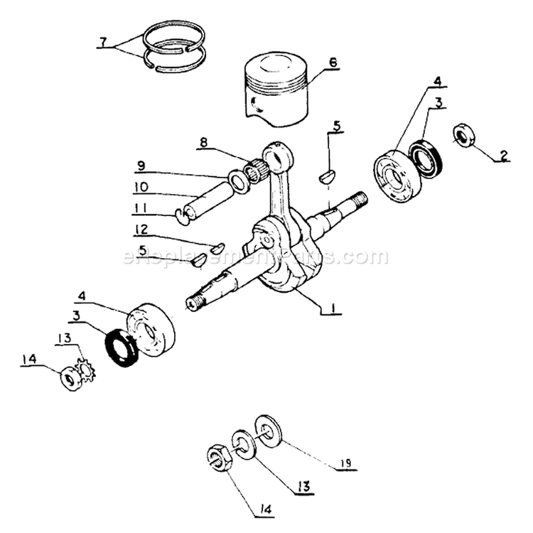 Page E Diagram and Parts List for CS-60S 001001 - 0059500 Echo Chainsaw