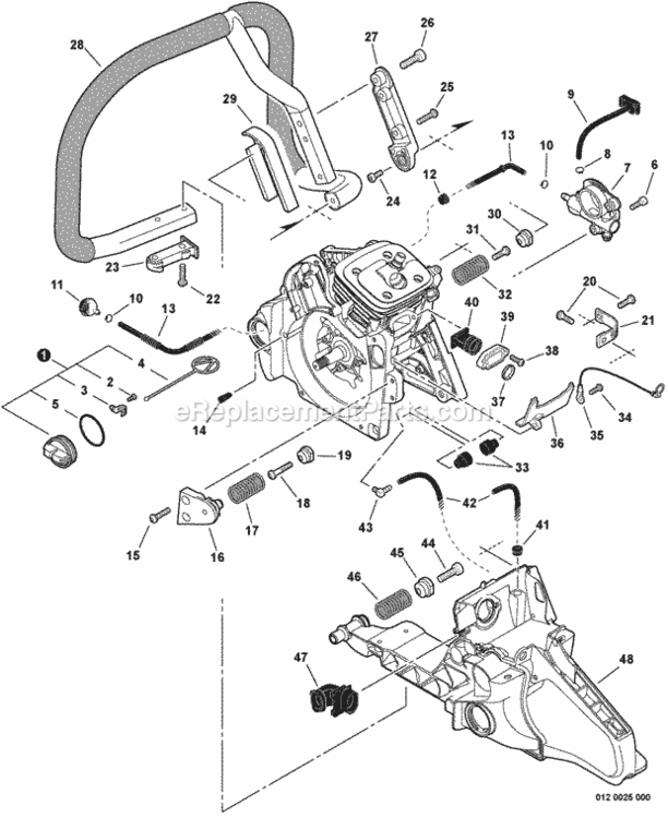 Handles_Oil_System Diagram and Parts List for CS-620PW C27013001001 - C27013999999 Echo Chainsaw